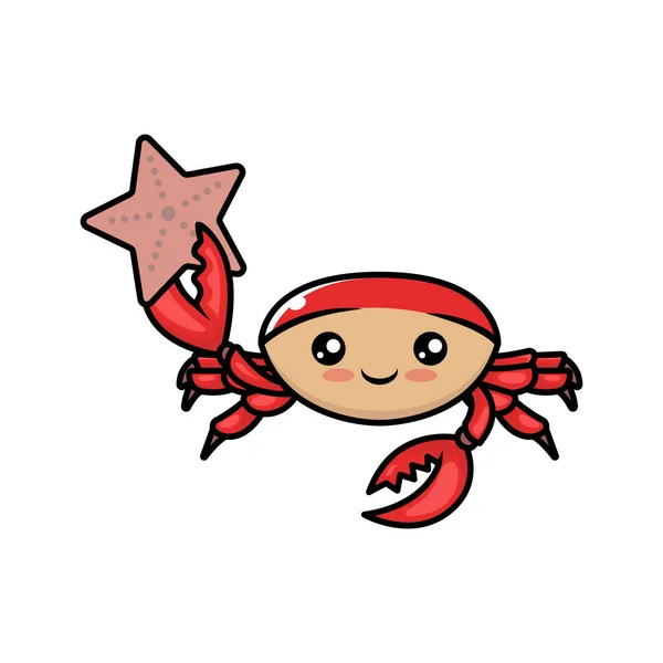 可爱的海蟹吉祥物设计图 — 图库矢量图片