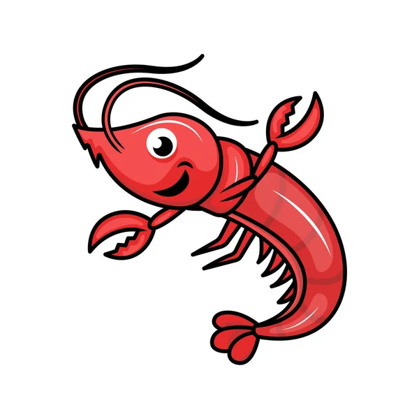 Mignon Dessin Mascotte Crevettes Illustration — Image vectorielle