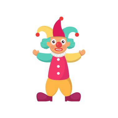 Şirin sirk karakteri maskotu tasarımı.