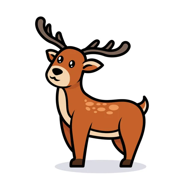 Cute Deer Animal Mascot Logo Design Illustration — Stock Vector