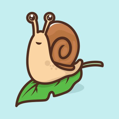 Şirin salyangoz maskotu logosu çizimi