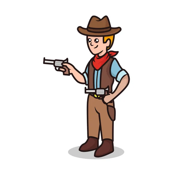 Illustration Conception Logo Mascotte Western Sauvage Cowboy — Image vectorielle