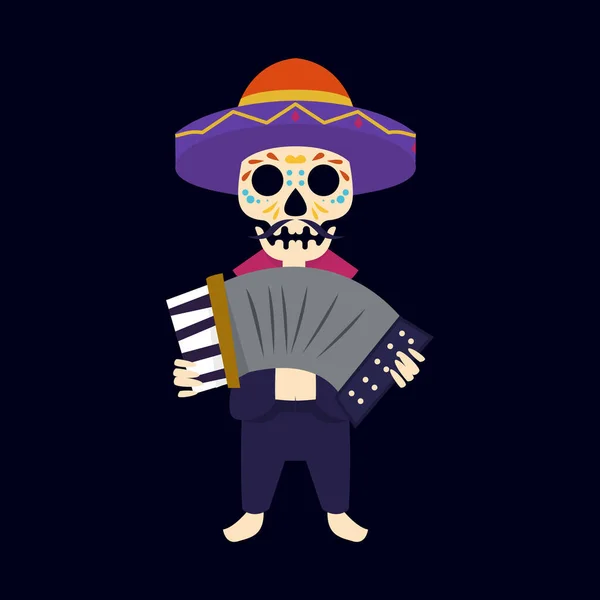 Dia Los Muertos Day Dead Festival Ilustracja Projektu Maskotki — Wektor stockowy