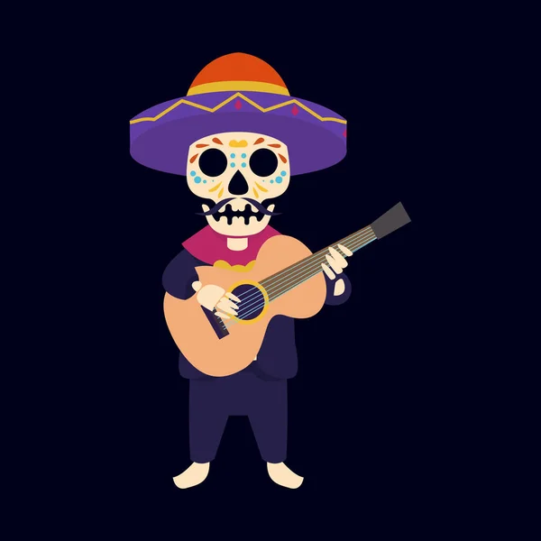 Dia Los Muertos Day Dead Festival Mascot Design Illustration — 스톡 벡터