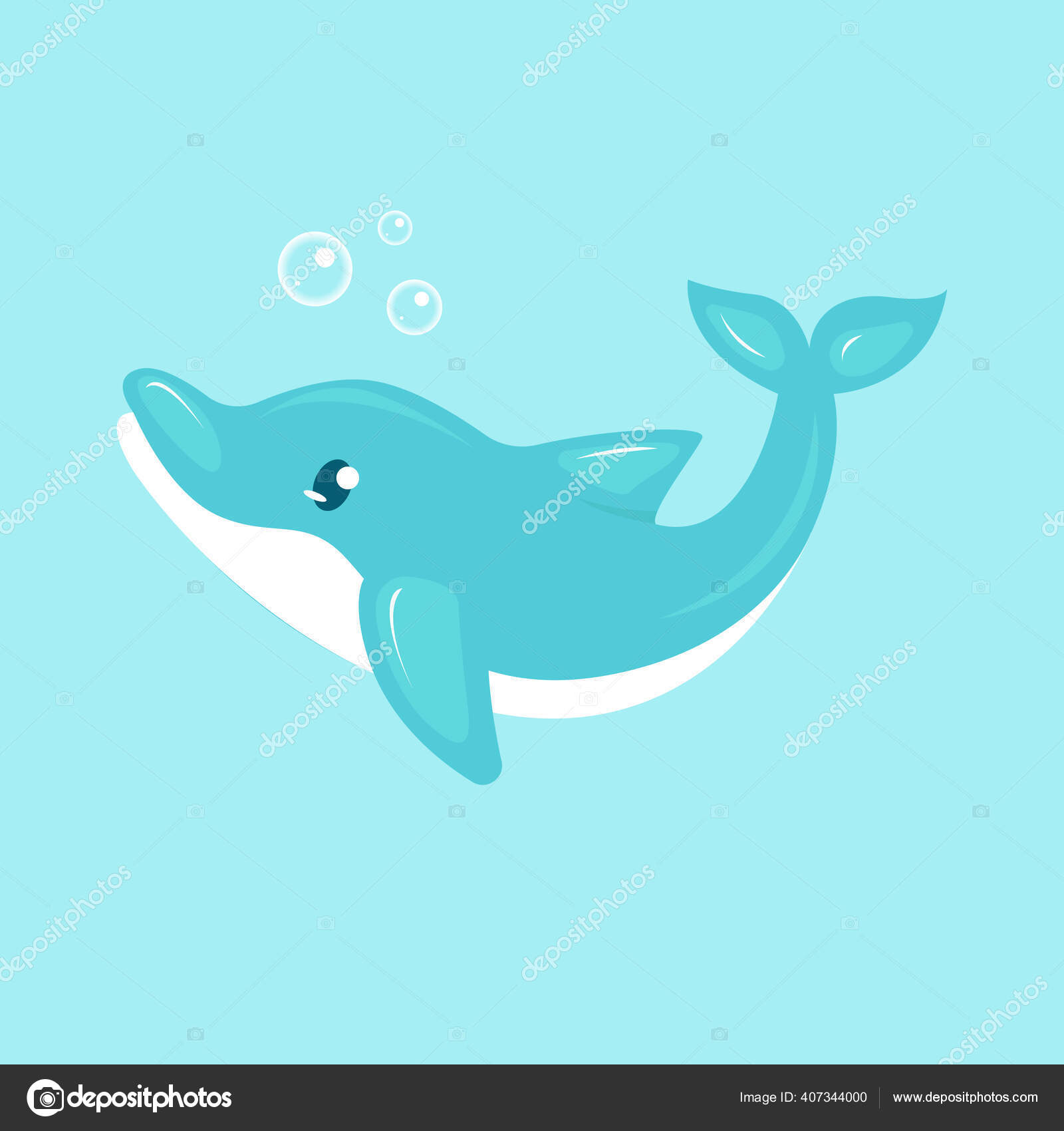 かわいいイルカの海の動物マスコットデザインイラスト ストックベクター C Guavanaboy