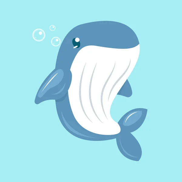 Mascotte Baleine Mignonne Dans Mer Illustration Conception — Image vectorielle