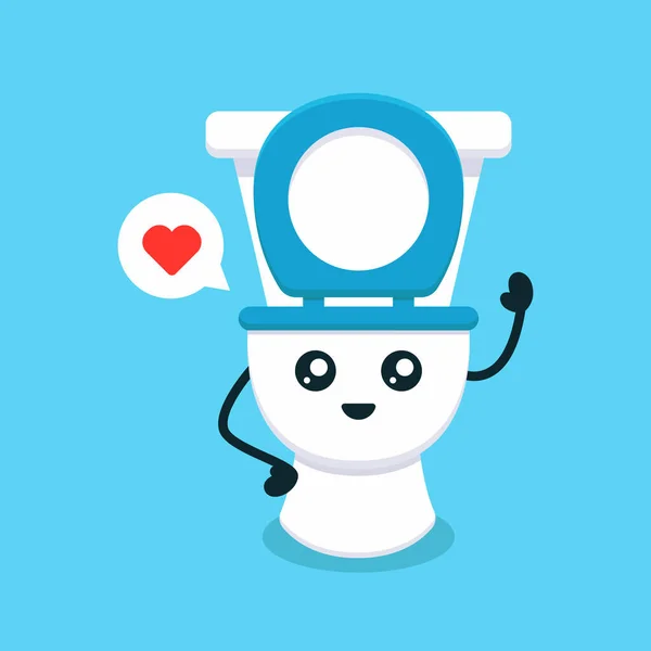 Schattig Toilet Mascotte Ontwerp Illustratie — Stockvector