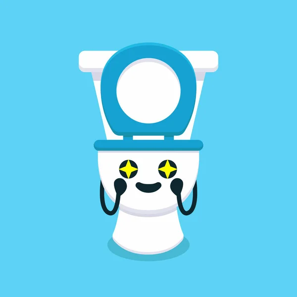 Schattig Toilet Mascotte Ontwerp Illustratie — Stockvector