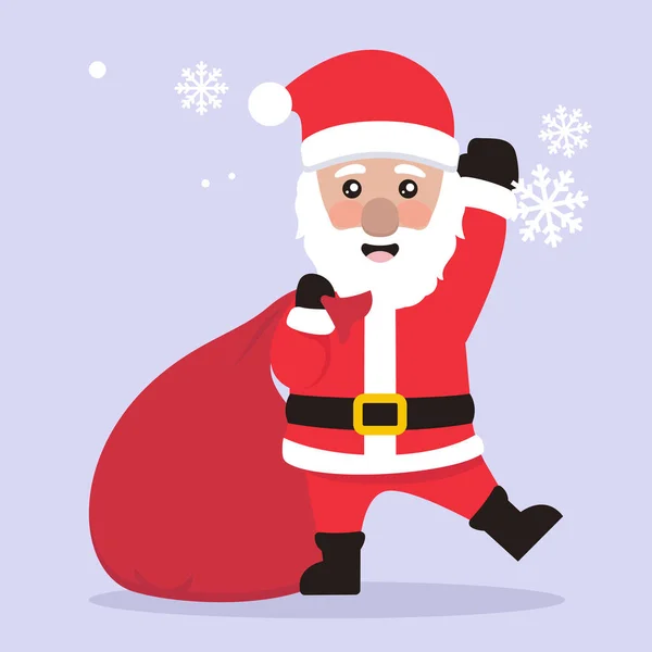 Bonito Papai Noel Natal Mascote Logotipo Design Ilustração — Vetor de Stock