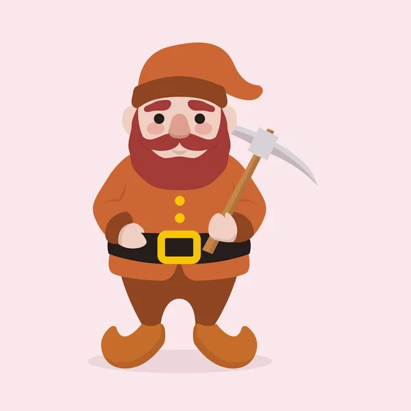 Cute Dwarf Mascot Logo Design Illustration — Stock Vector