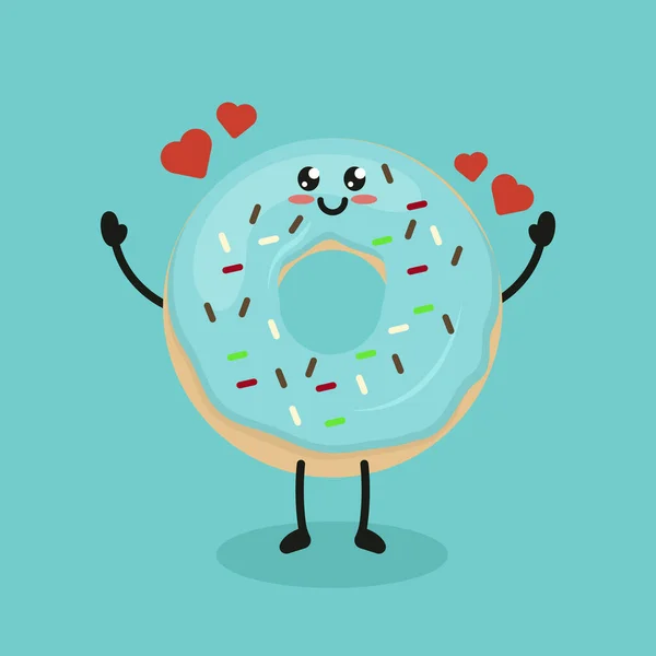 Mascotte Donut Mignon Illustration Conception — Image vectorielle