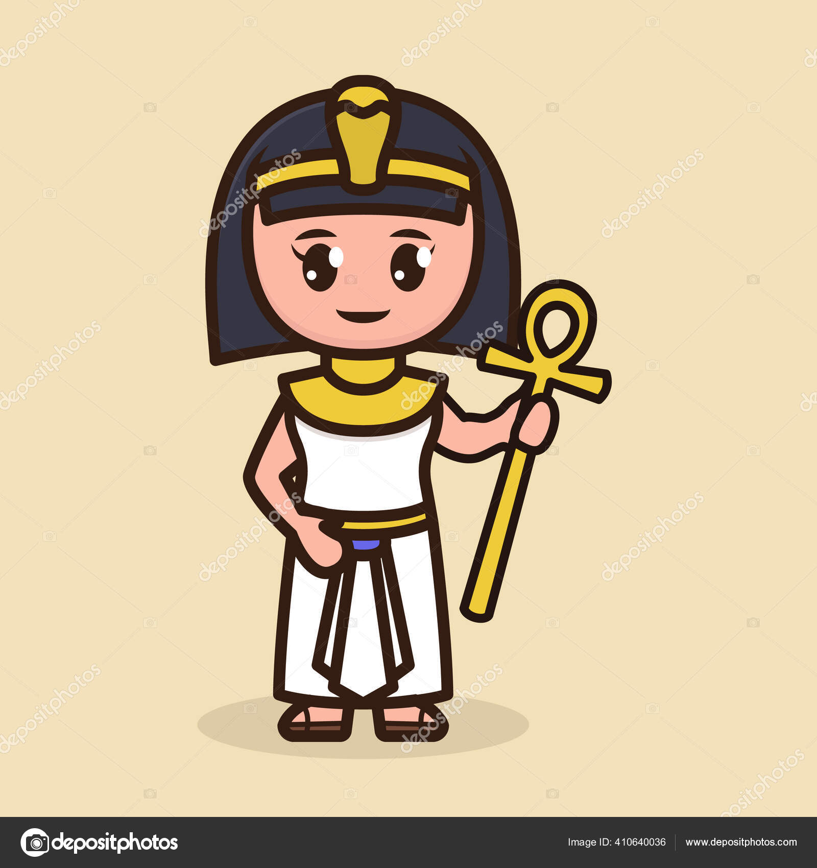 Oldtidens Egyptiske Kvinne Med Prest Kleopatra Kostyme Design stockvektor ©  Guavanaboy #410640036, image size:1600x1700