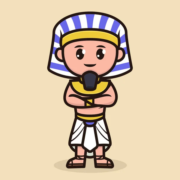 Forntida Egyptisk Man Med Farao Präst Kostym Design — Stock vektor