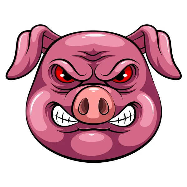 Mascota Cabeza de cerdo — Vector de stock