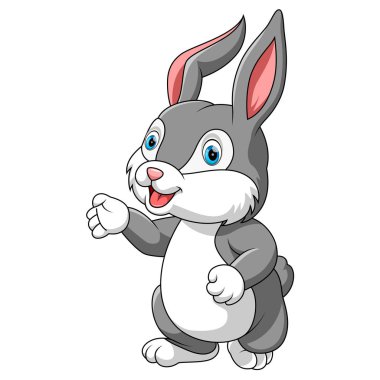 Vector Illustration Cartoon Happy Rabbit Isolated White Background ...