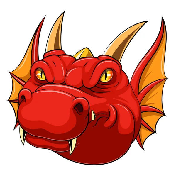 Mascotte de tête de dragon rouge — Image vectorielle