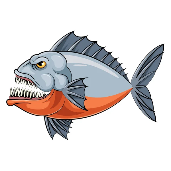 Mascot fish of an piranha — Stock Vector