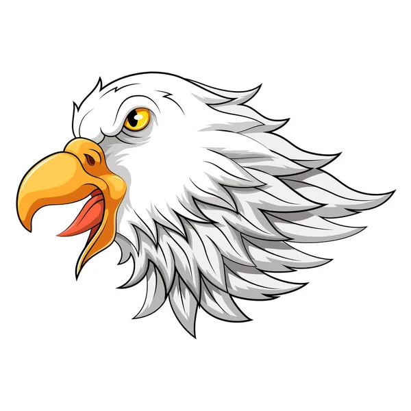 Cabeza de águila mascota en dibujos animados — Vector de stock