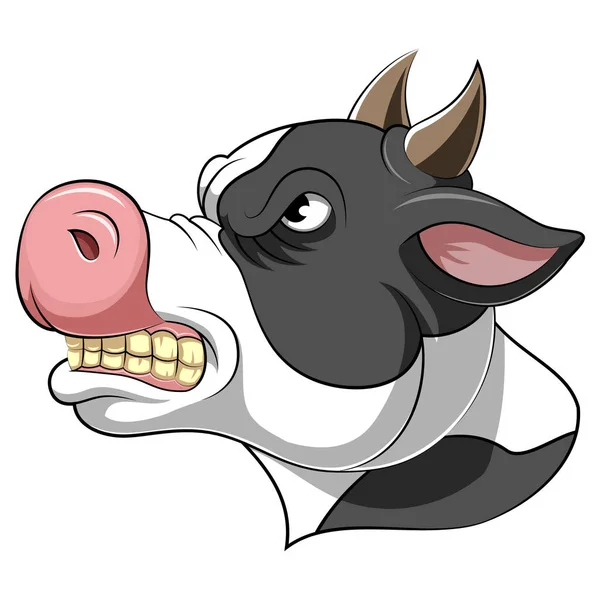 Um desenho animado Cabeça de uma vaca — Vetor de Stock