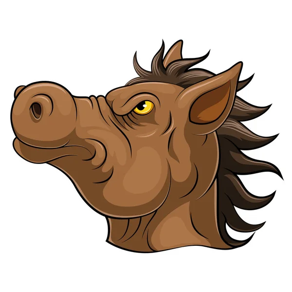 Cabeza de una caricatura de caballo — Vector de stock