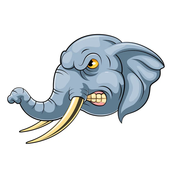 Elephant wild animal head mascot — Stock Vector