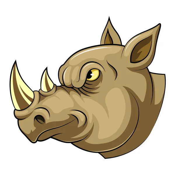 Mascota Cabeza de un rinoceronte enojado — Vector de stock
