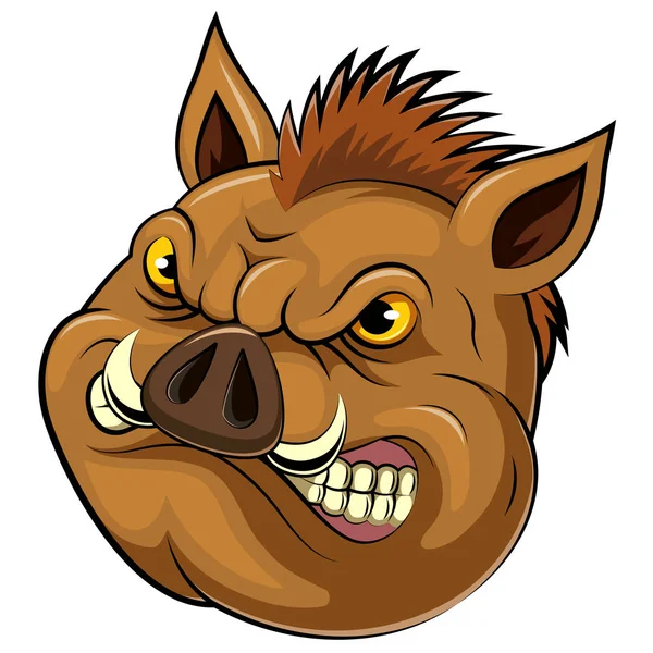 Yaban domuzu baş maskotu — Stok Vektör