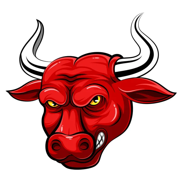 Cabeça de um desenho animado de touro — Vetor de Stock