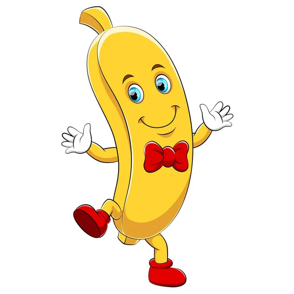 Мультяшний щасливий банановий персонаж — стоковий вектор