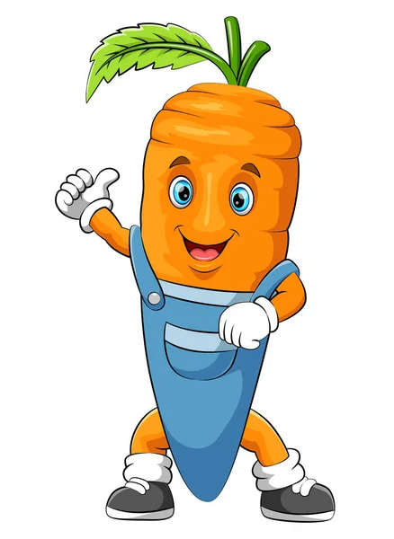Funny carrot cartoon character — Stock Vector