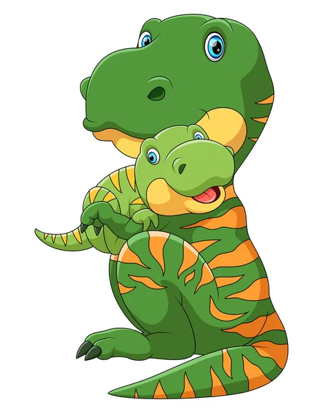 Мати динозавр, що носить милий динозавр — стоковий вектор