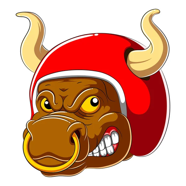 Casco Toro Racer Ilustración — Vector de stock