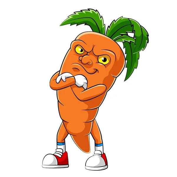 Cartoon Character Carrot Illustration — Stock Vector
