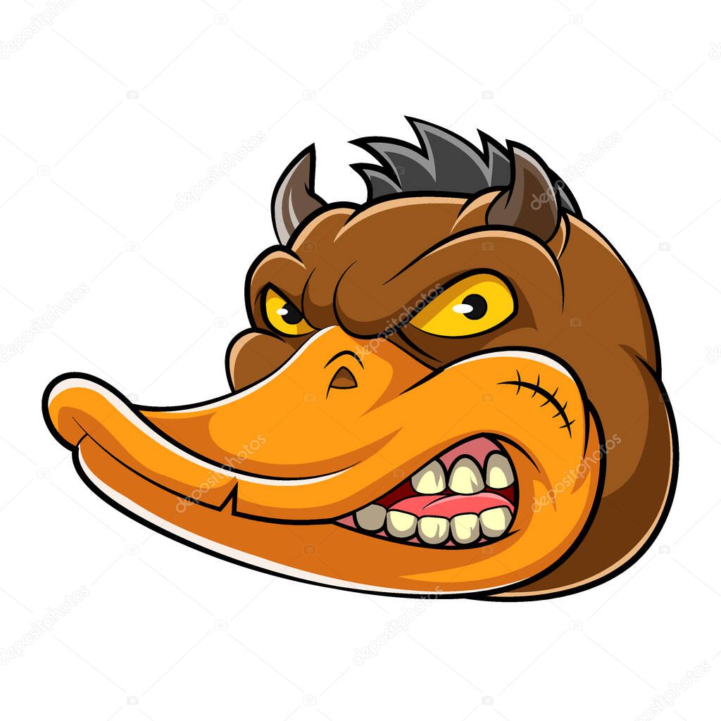 animal evil duck mascot of illustration