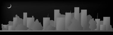 Cityscape Building Line Sanat Vektörü İllüstrasyon Tasarımı - Cape Town