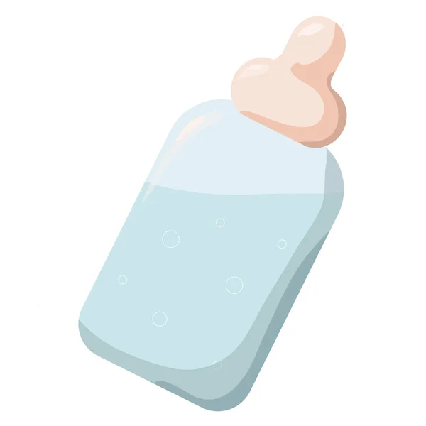 新生児のためのミルクと哺乳瓶。ベクトルイラストレーション — ストックベクタ