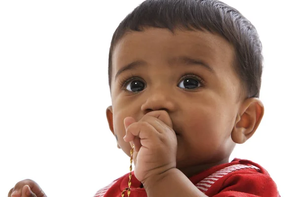 Portrait of sweet indian baby, looking straight — Stock Photo, Image