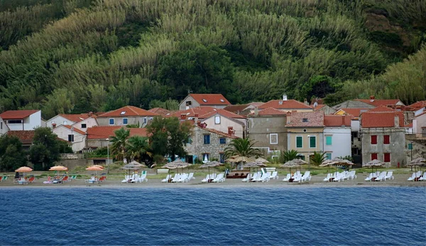 Unije Croatie Août 2020 Plage Sur Île Croate Unije Avec — Photo