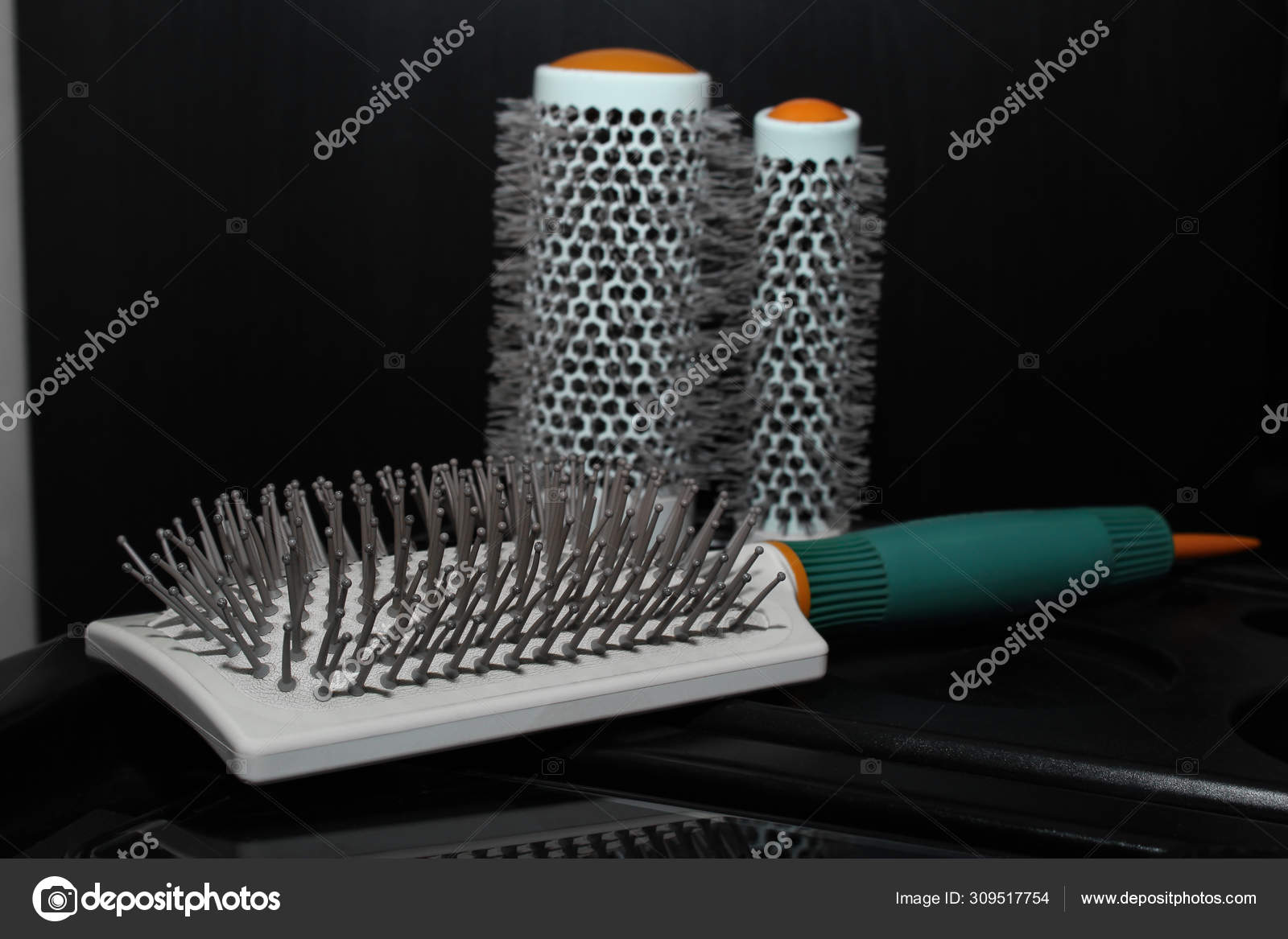 Hairdressing Supplies Professional Hairdresser Hairbrush On Table