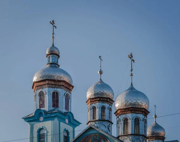 Cúpulas Igreja Rural Pôr Sol — Fotografia de Stock