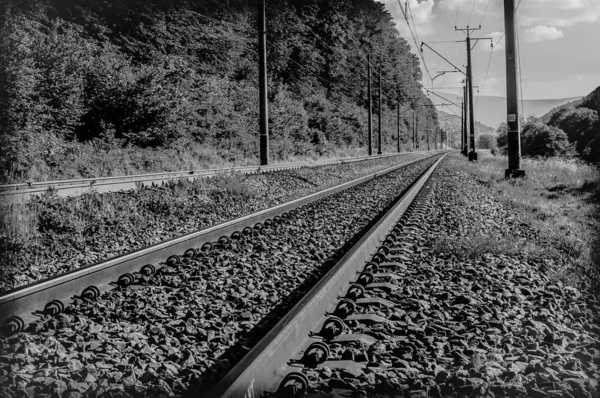 山の中の鉄道は — ストック写真