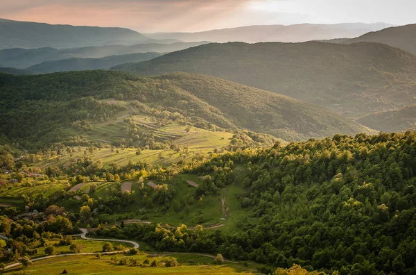 Paisaje Del Verano Rural Cárpatos — Foto de Stock