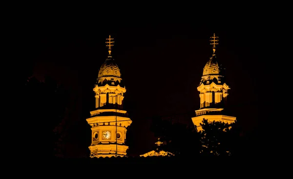 Landschaft Nachttürme Der Kathedrale — Stockfoto