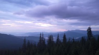 Bir fırtına sonra Misty Carpathians