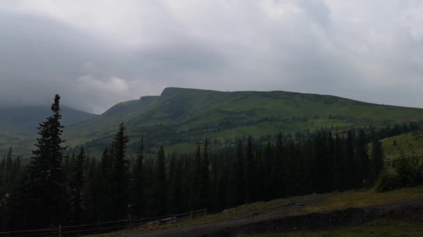 Misty Carpathians Thunderstorm — Stok Video