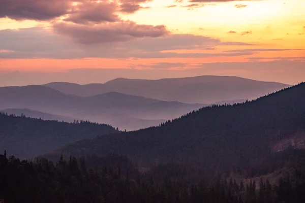 Dawn Carpathian Mountains — Stock Photo, Image