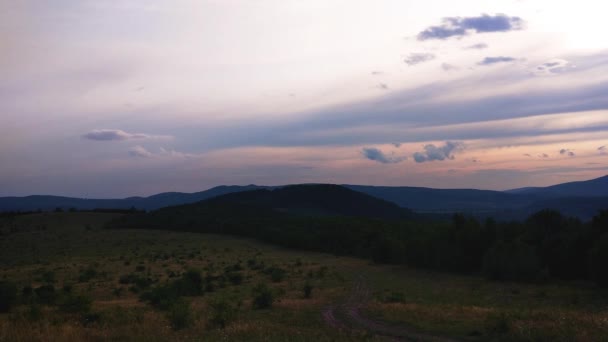 Tiempo Corre Atardecer Los Cárpatos — Vídeo de stock