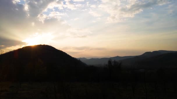 Tijd Ronden Landschap Van Lente Karpaten — Stockvideo