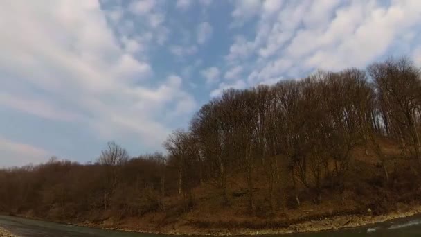 Часові Кола Пейзаж Весняних Карпатських Гір — стокове відео