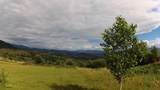 여름에 카르파티아 산맥의 타임랩스 — 비디오